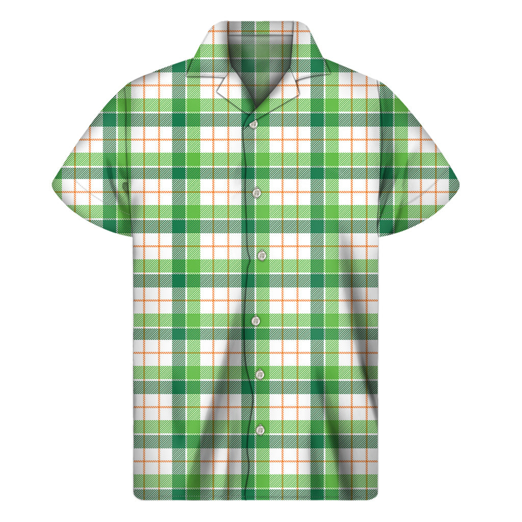 Irish St. Patrick's Day Tartan Print Men's Short Sleeve Shirt