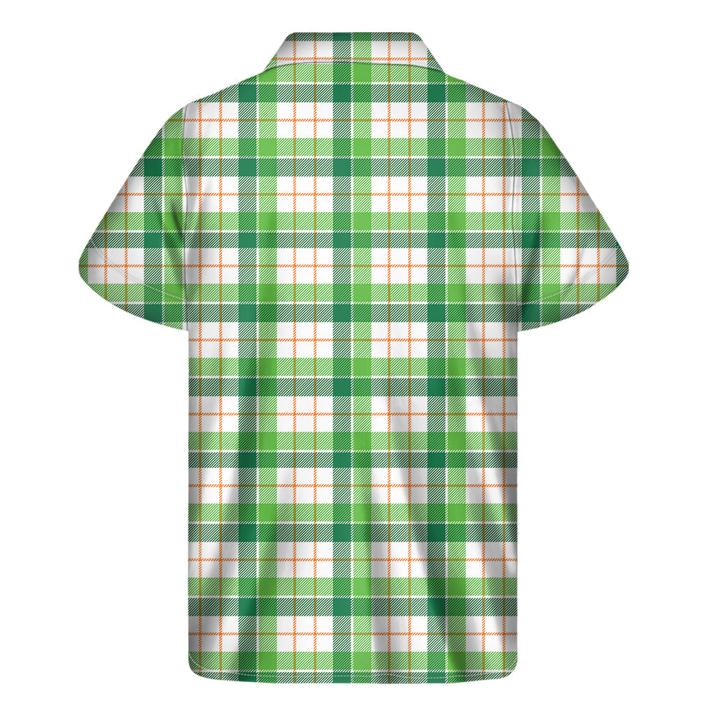 Irish St. Patrick's Day Tartan Print Men's Short Sleeve Shirt