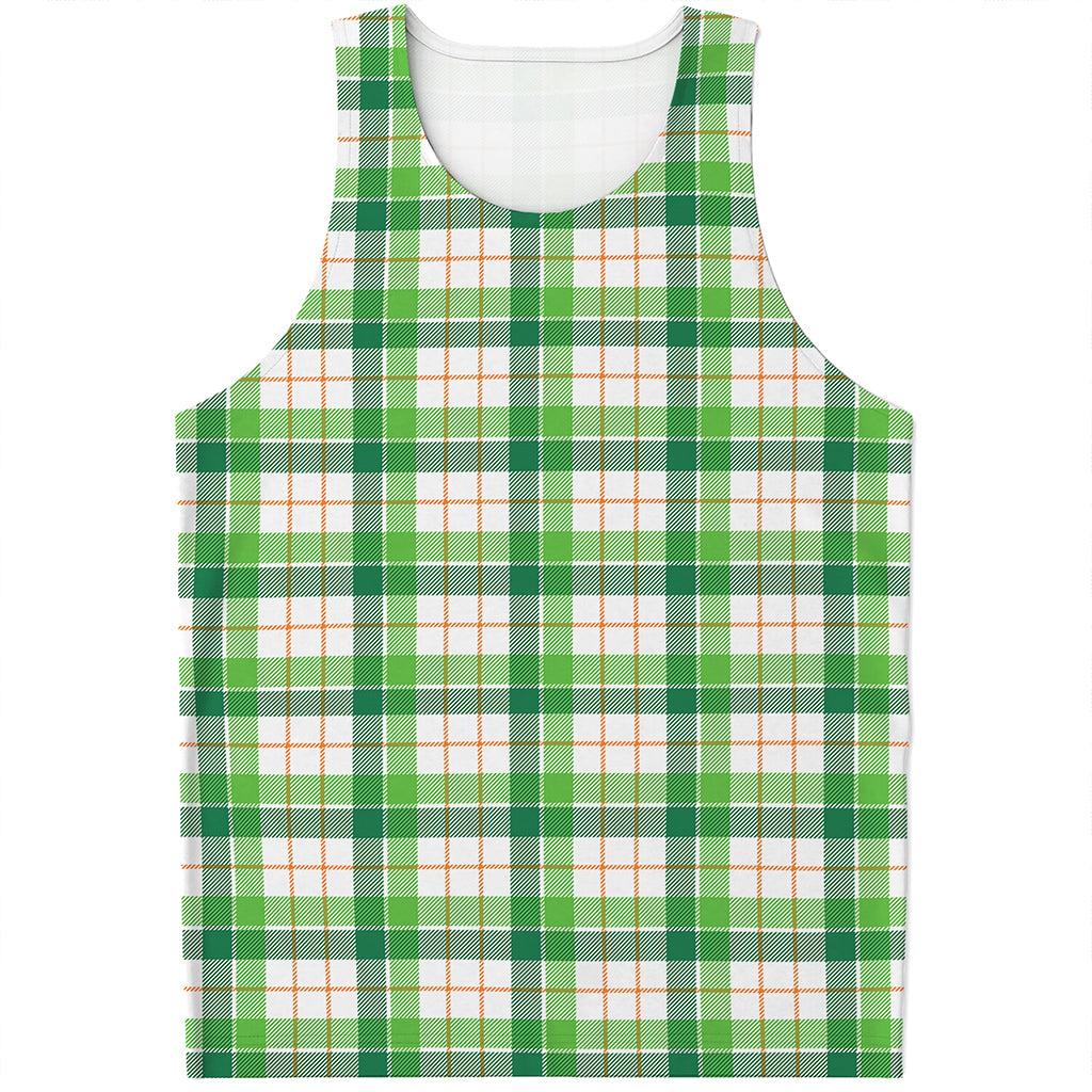 Irish St. Patrick's Day Tartan Print Men's Tank Top