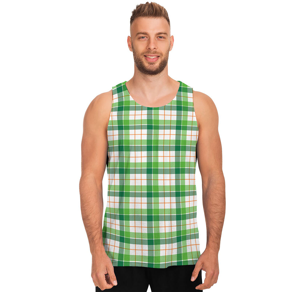 Irish St. Patrick's Day Tartan Print Men's Tank Top