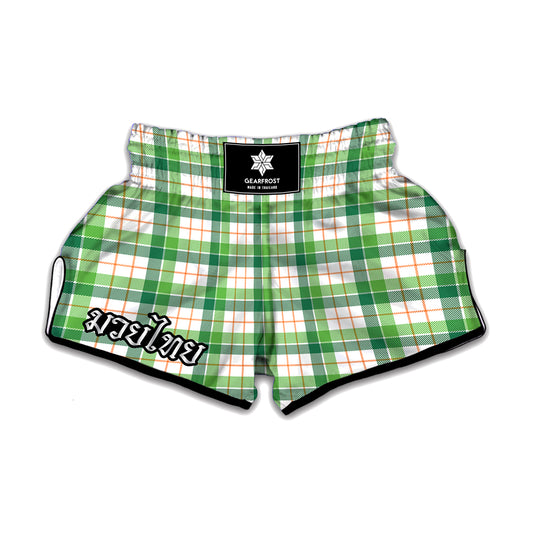 Irish St. Patrick's Day Tartan Print Muay Thai Boxing Shorts