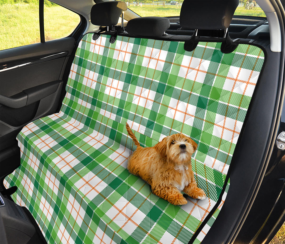 Irish St. Patrick's Day Tartan Print Pet Car Back Seat Cover