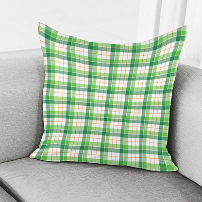 Irish St. Patrick's Day Tartan Print Pillow Cover