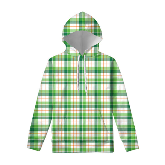 Irish St. Patrick's Day Tartan Print Pullover Hoodie