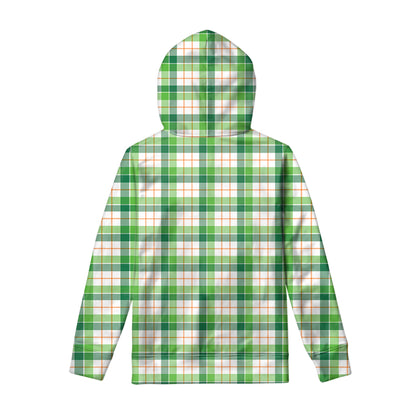 Irish St. Patrick's Day Tartan Print Pullover Hoodie