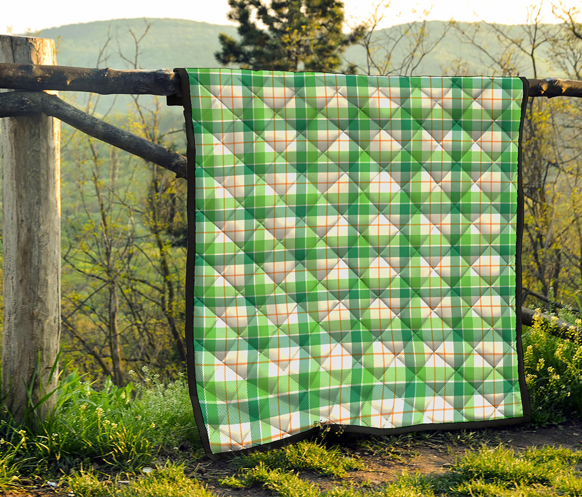 Irish St. Patrick's Day Tartan Print Quilt