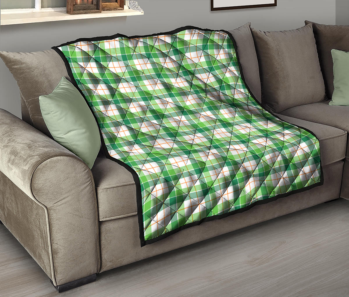 Irish St. Patrick's Day Tartan Print Quilt