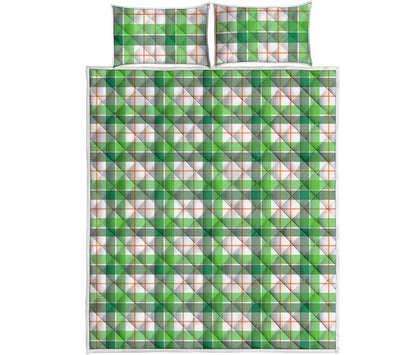 Irish St. Patrick's Day Tartan Print Quilt Bed Set