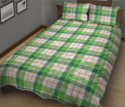 Irish St. Patrick's Day Tartan Print Quilt Bed Set