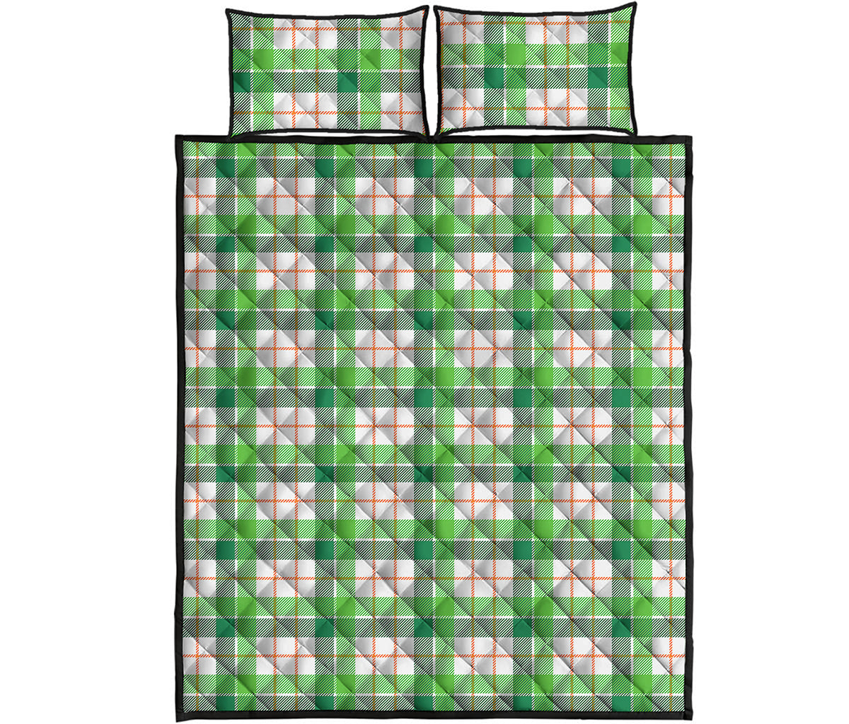 Irish St. Patrick's Day Tartan Print Quilt Bed Set