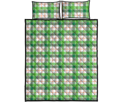 Irish St. Patrick's Day Tartan Print Quilt Bed Set