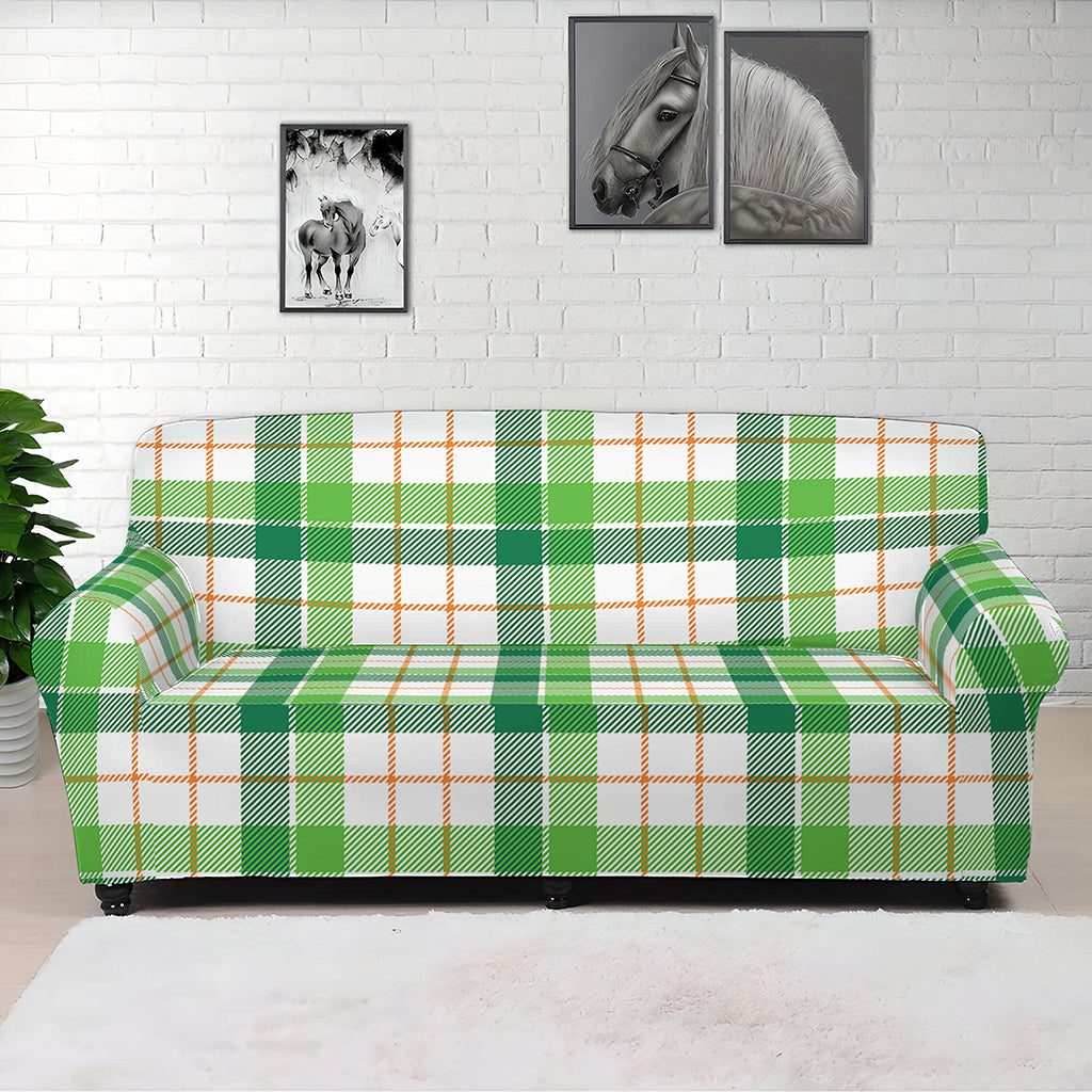 Irish St. Patrick's Day Tartan Print Sofa Cover