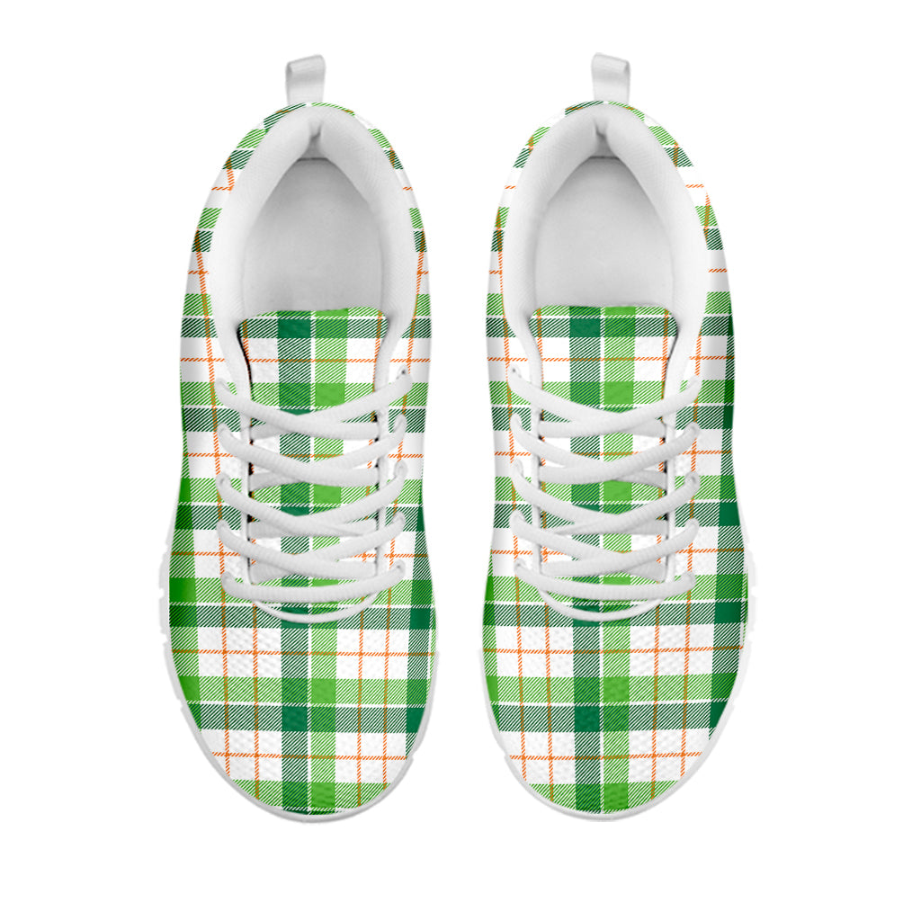 Irish St. Patrick's Day Tartan Print White Sneakers