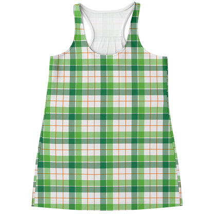 Irish St. Patrick's Day Tartan Print Women's Racerback Tank Top