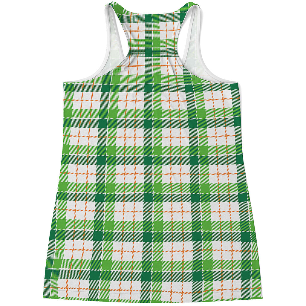 Irish St. Patrick's Day Tartan Print Women's Racerback Tank Top