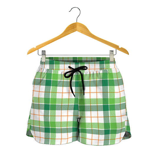 Irish St. Patrick's Day Tartan Print Women's Shorts