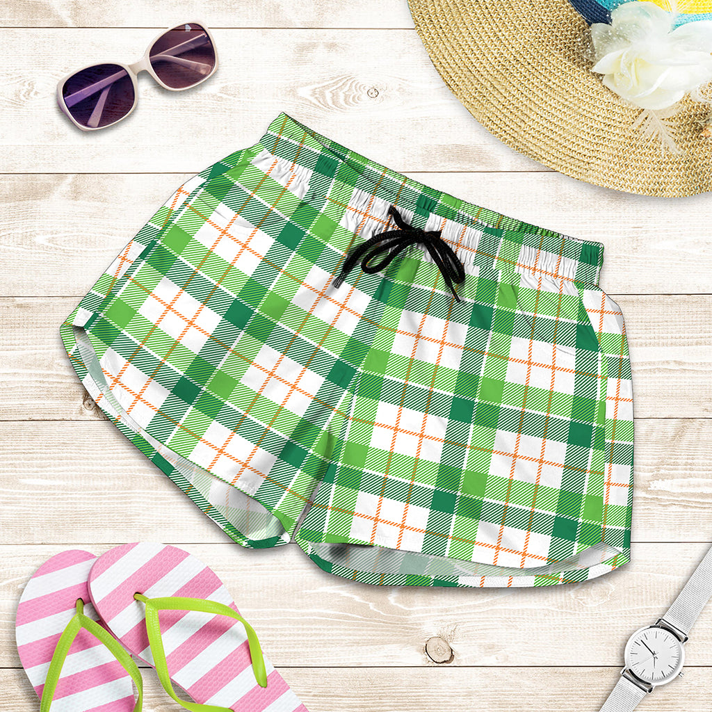 Irish St. Patrick's Day Tartan Print Women's Shorts