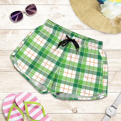 Irish St. Patrick's Day Tartan Print Women's Shorts
