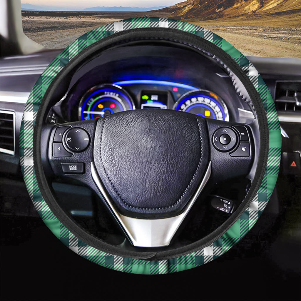 Irish St. Patrick's Day Plaid Print Car Steering Wheel Cover