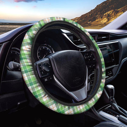 Irish St. Patrick's Day Tartan Print Car Steering Wheel Cover