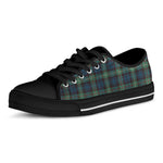 Irish Tartan Pattern Print Black Low Top Shoes