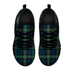 Irish Tartan Pattern Print Black Sneakers