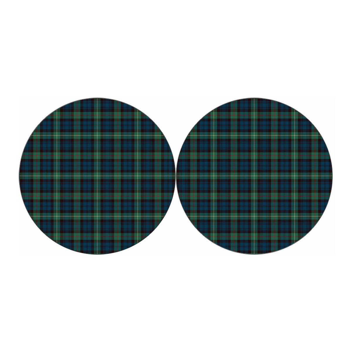 Irish Tartan Pattern Print Car Coasters