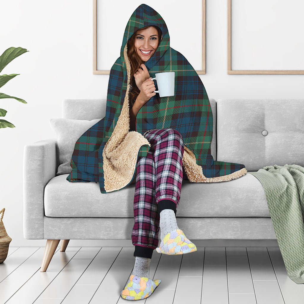 Irish Tartan Pattern Print Hooded Blanket