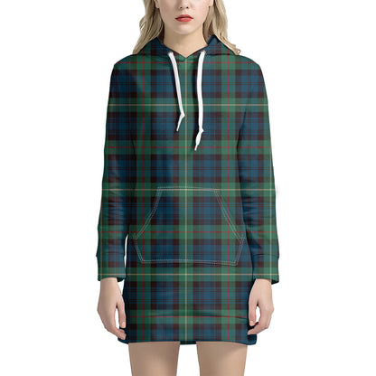 Irish Tartan Pattern Print Hoodie Dress