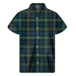 Irish Tartan Pattern Print Men's Short Sleeve Shirt