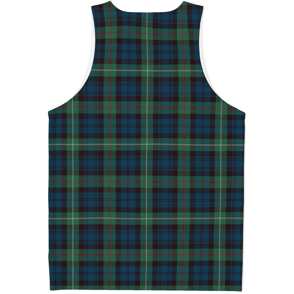 Irish Tartan Pattern Print Men's Tank Top