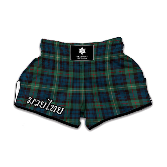 Irish Tartan Pattern Print Muay Thai Boxing Shorts