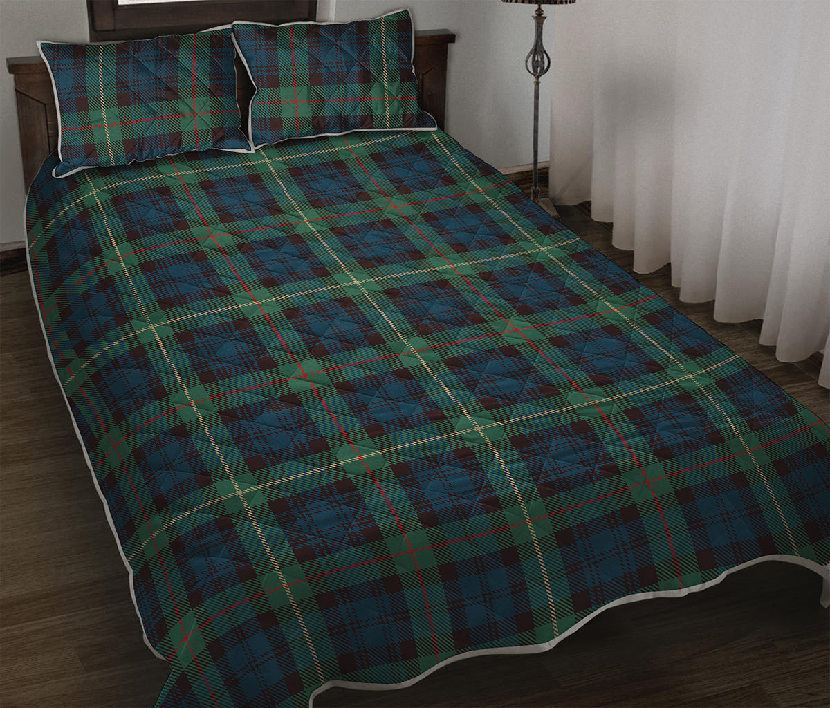 Irish Tartan Pattern Print Quilt Bed Set