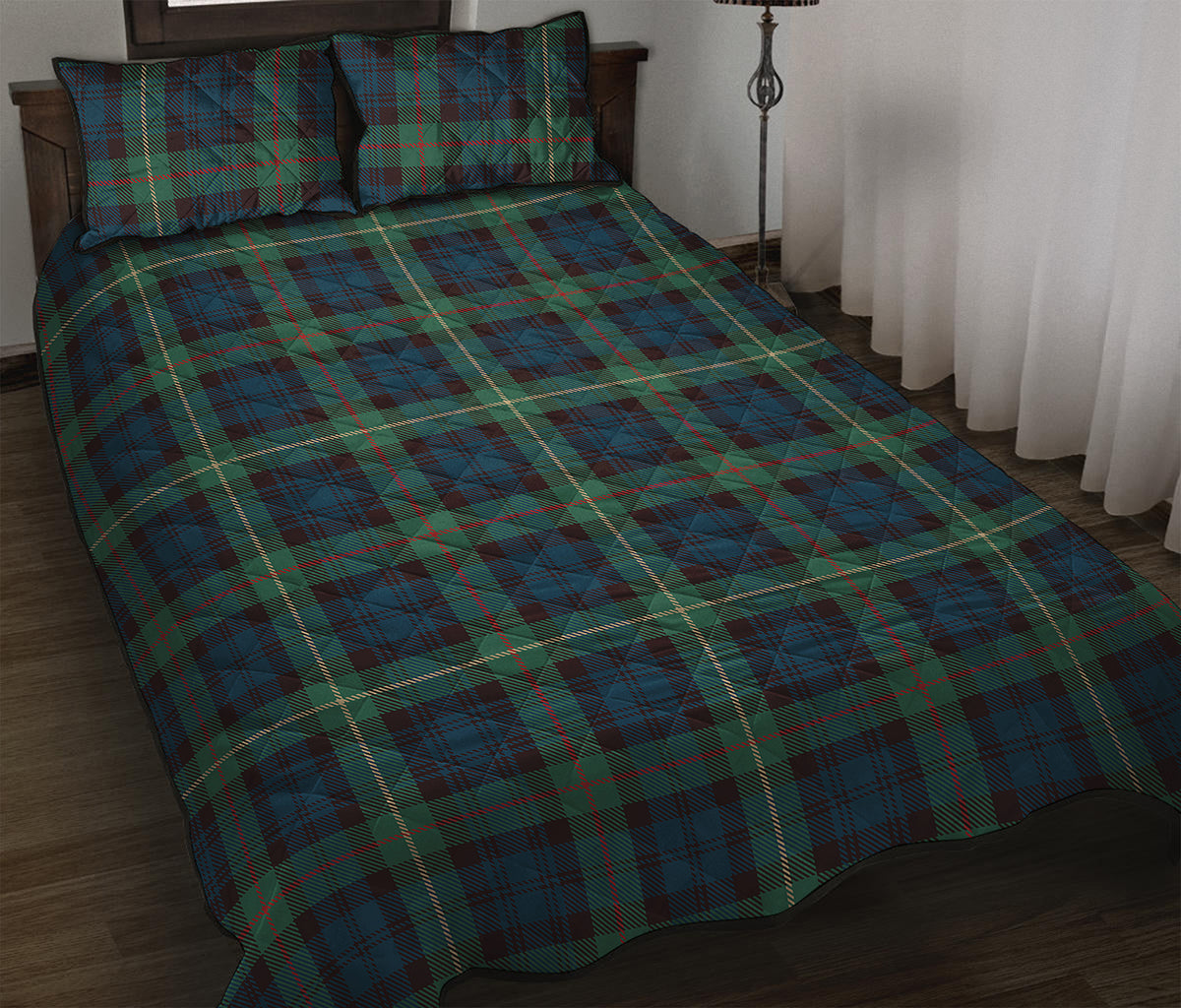 Irish Tartan Pattern Print Quilt Bed Set