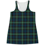 Irish Tartan Pattern Print Women's Racerback Tank Top