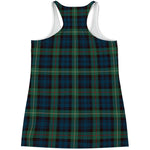 Irish Tartan Pattern Print Women's Racerback Tank Top