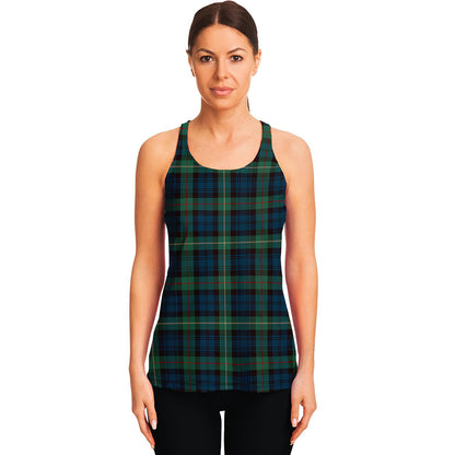 Irish Tartan Pattern Print Women's Racerback Tank Top