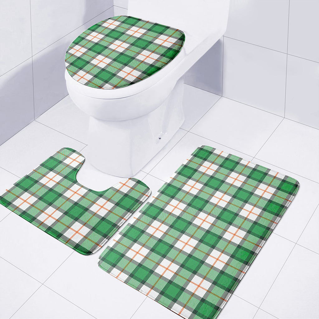 Irish Tartan St. Patrick's Day Print 3 Piece Bath Mat Set