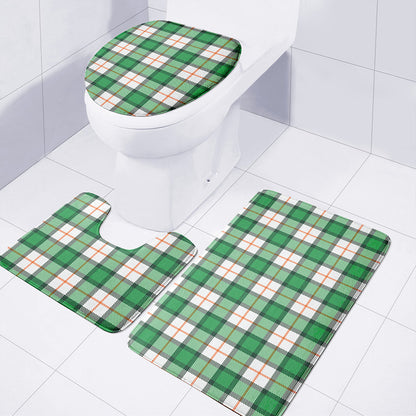 Irish Tartan St. Patrick's Day Print 3 Piece Bath Mat Set