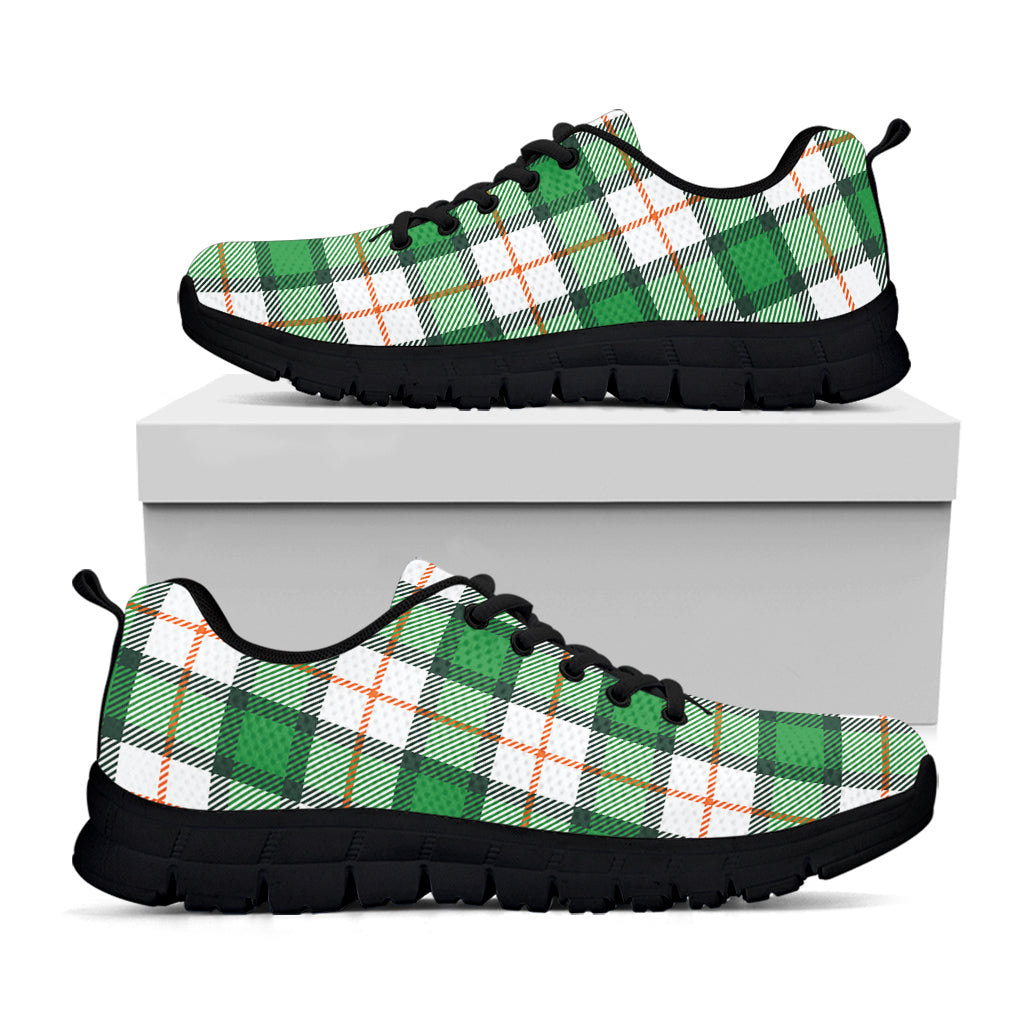 Irish Tartan St. Patrick's Day Print Black Sneakers