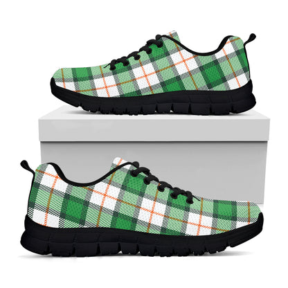 Irish Tartan St. Patrick's Day Print Black Sneakers