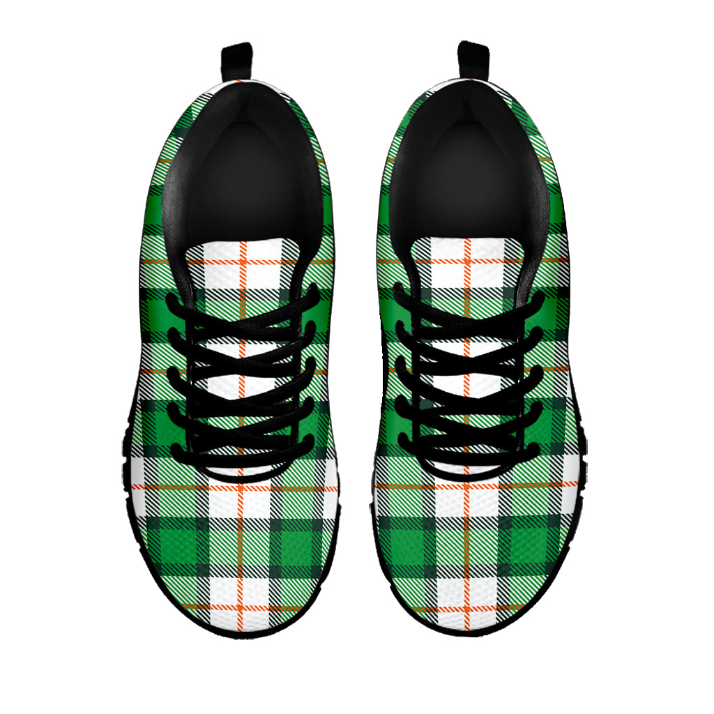 Irish Tartan St. Patrick's Day Print Black Sneakers