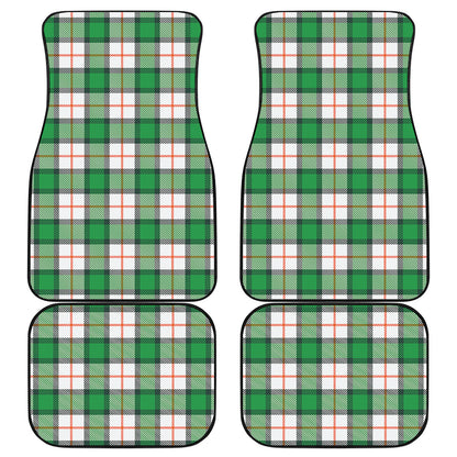 Irish Tartan St. Patrick's Day Print Front and Back Car Floor Mats
