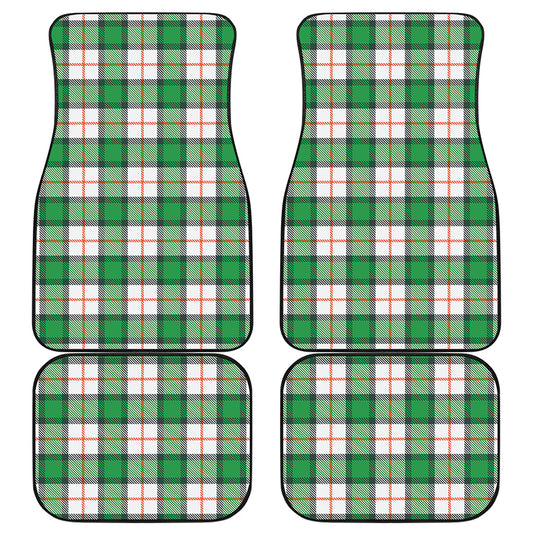 Irish Tartan St. Patrick's Day Print Front and Back Car Floor Mats