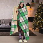 Irish Tartan St. Patrick's Day Print Hooded Blanket