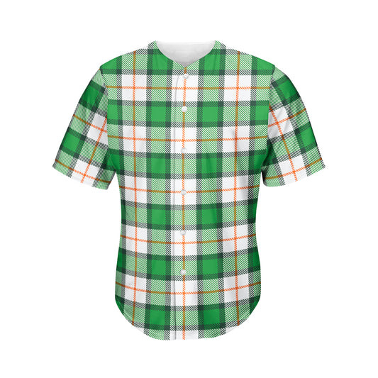 Irish Tartan St. Patrick's Day Print Men's Baseball Jersey