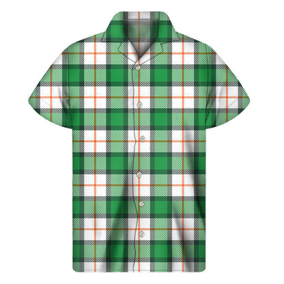 Irish Tartan St. Patrick's Day Print Men's Short Sleeve Shirt