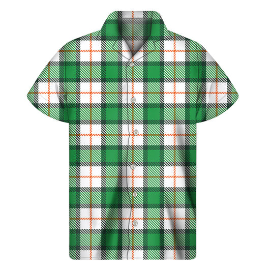 Irish Tartan St. Patrick's Day Print Men's Short Sleeve Shirt