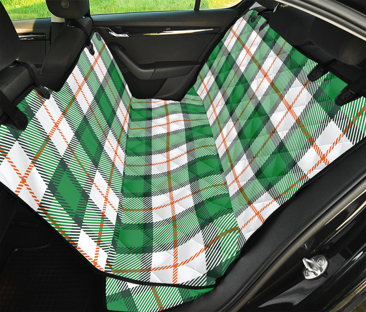 Irish Tartan St. Patrick's Day Print Pet Car Back Seat Cover