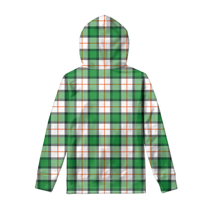 Irish Tartan St. Patrick's Day Print Pullover Hoodie
